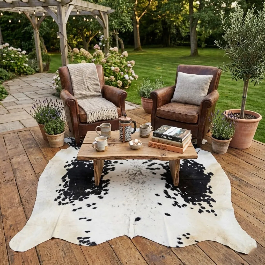 Black salt and pepper Cowhide Rug – 5'-5" x 6'-0"