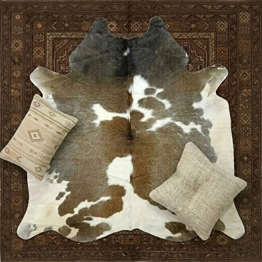 Premium Tricolor Brazilian Cowhide Rug – 5'-6" x 5'-4"