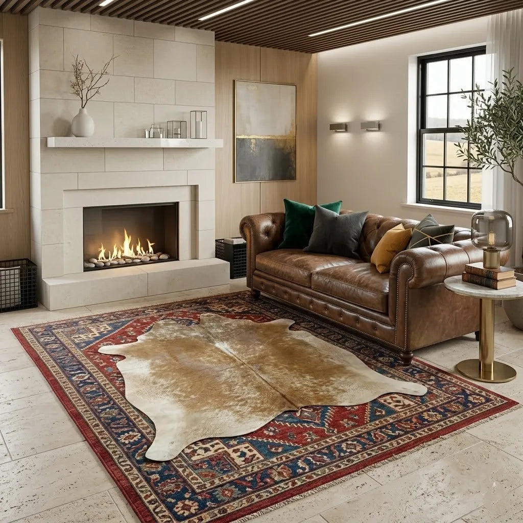 Brown salt and pepper Cowhide Rug – 4'-9" x 5'-0"