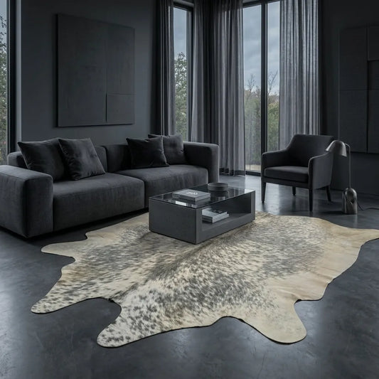 Grey salt and pepper Cowhide Rug – 5'-1" x 5'-0"