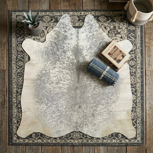 Grey salt and pepper Cowhide Rug – 5'-1" x 5'-0"
