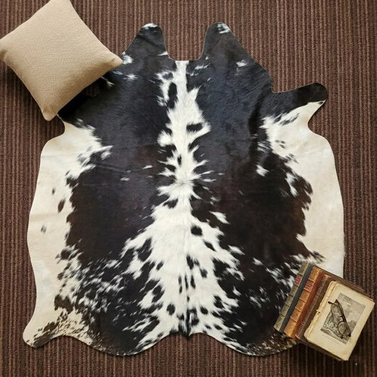 Premium Brazilian Cowhide Rug Tricolor - SIZE 4'-7" x 4'-8"