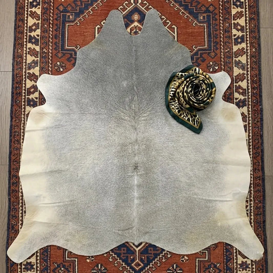 Grey Cowhide Rug – 4'-8" x 4'-8"
