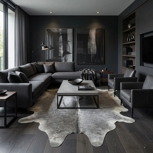 Grey Cowhide Rug – 5'-3" x 5'-3"