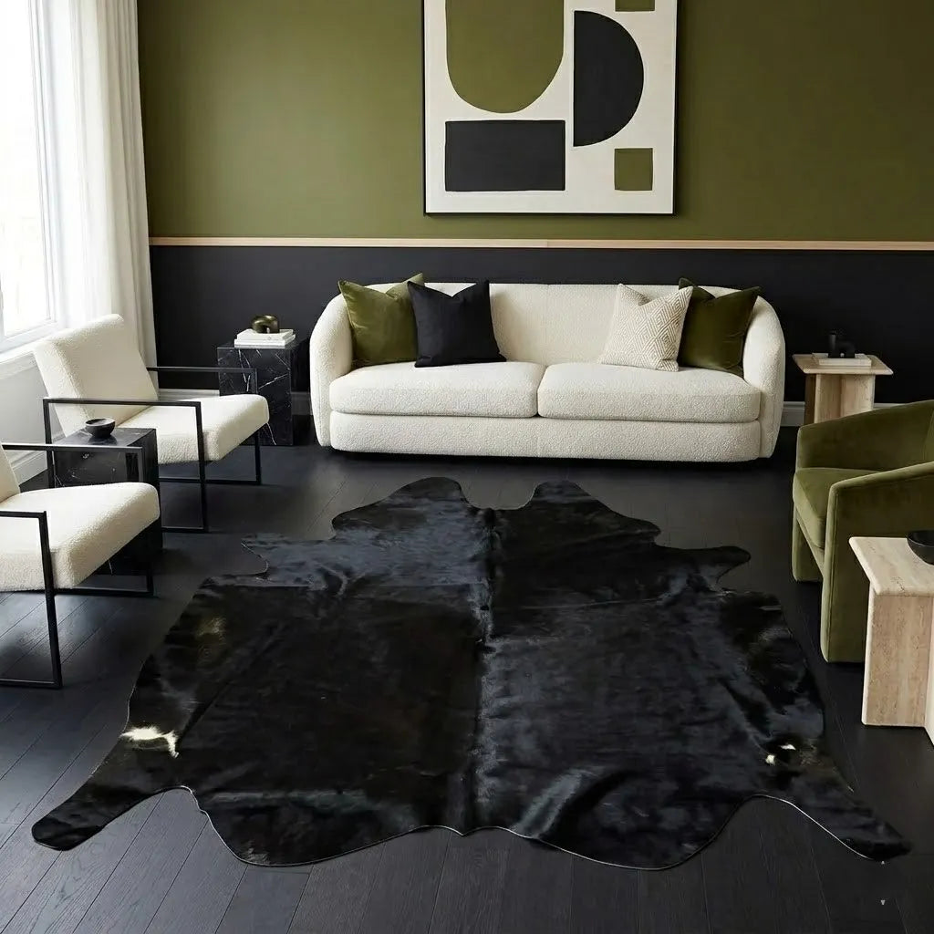 Black and White Cowhide Rug – 5'-9" x 5'-9"