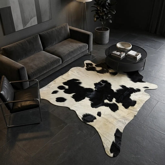 Premium Brazilian Cowhide Rug Black and White - SIZE 5'-2" x 4'-10"