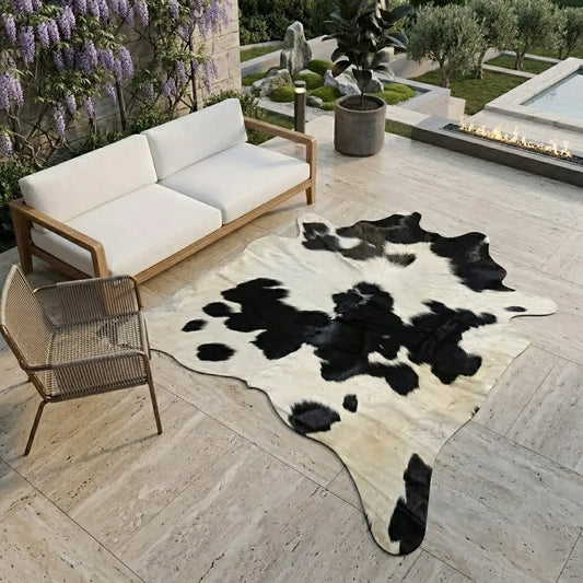 Premium Brazilian Cowhide Rug Black and White - SIZE 5'-2" x 4'-10"