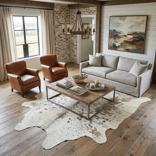 Premium Grey salt and pepper, Grey Cowhide Rug – 4'-10" x 5'-3"