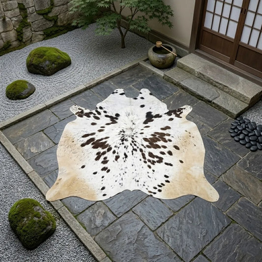 Brown salt and pepper Cowhide Rug – 5'-5" x 5'-6"